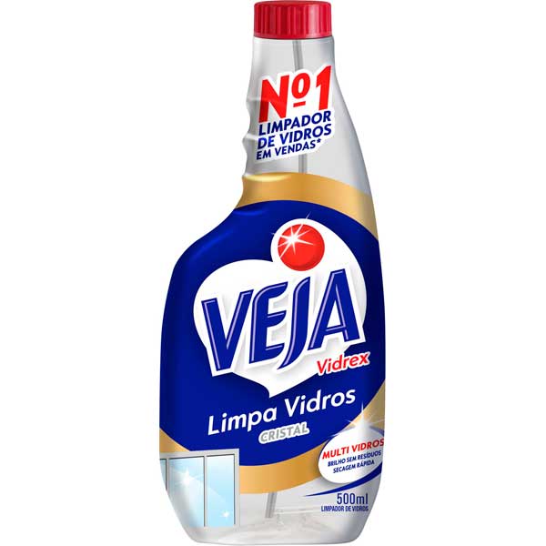 LIMP VIDRO VEJA 500ML RECARGA CRISTAL