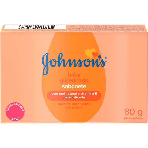 SABONETE BARRA GLICERINADO JOHNSONS BABY CAIXA 80G