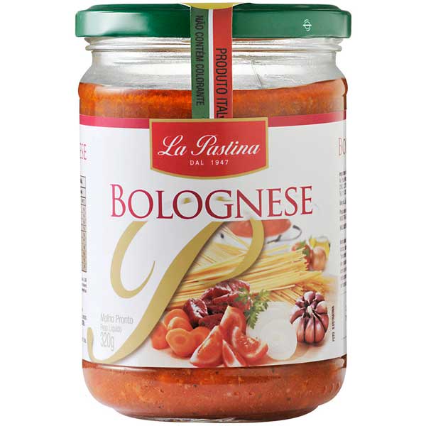 MOLHO DE TOMATE BOLOGNESE LA PASTINA VIDRO 320G