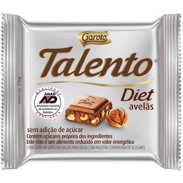 CHOC TALENTO MINI 15X25G AVELA DIET