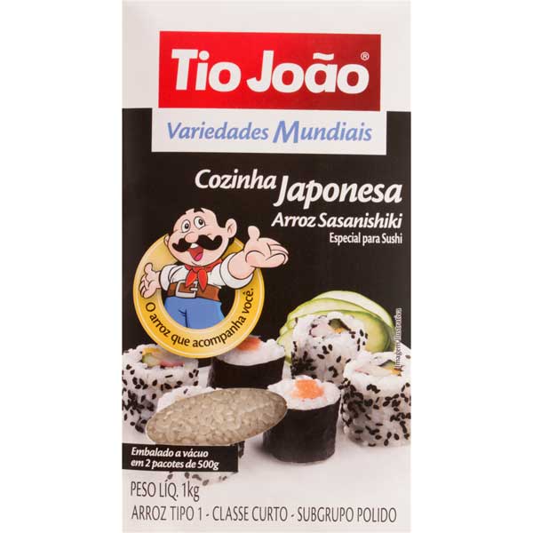 ARROZ TIO JOÃO VARIEDADES MUNDIAIS COZINHA JAPONESA 1KG
