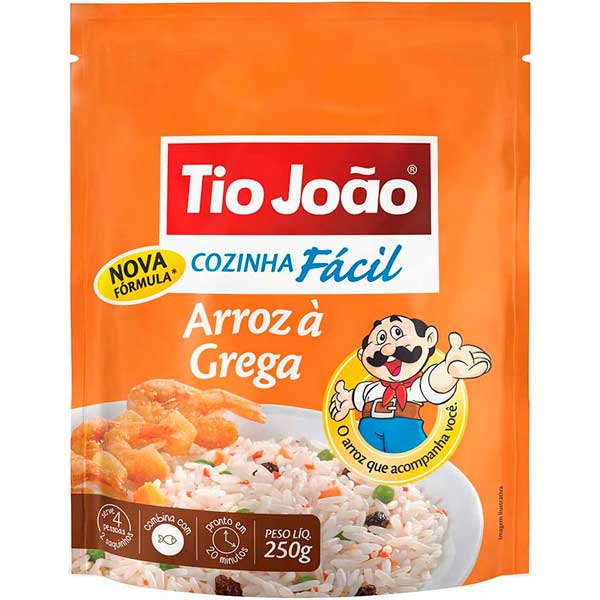 ARROZ À GREGA TIO JOÃO COZINHA FÁCIL PACOTE 250G 2 UNIDADES
