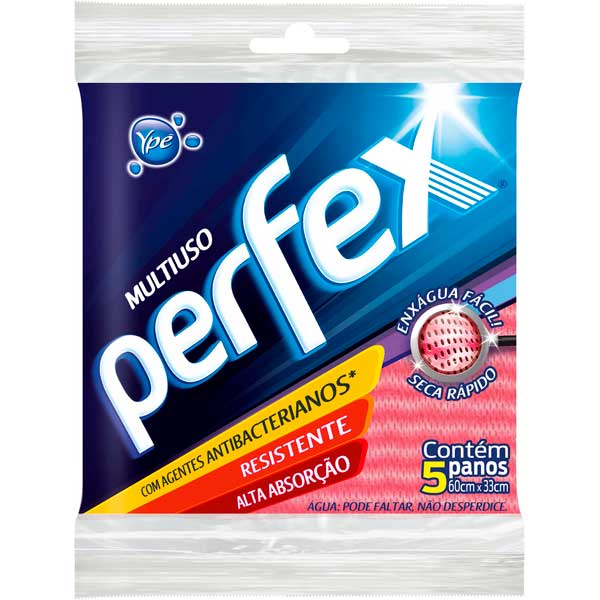 PANO P/LIMPEZA PERFEX ROSA 05UN