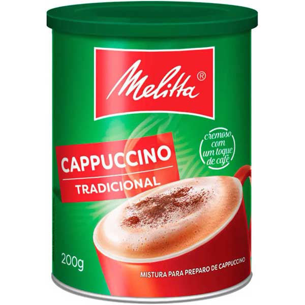 CAPPUCCINO SOLÚVEL TRADICIONAL MELITTA LATA 200G