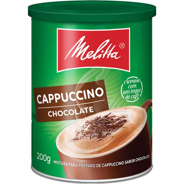 CAPPUCCINO SOLÚVEL CHOCOLATE MELITTA LATA 200G