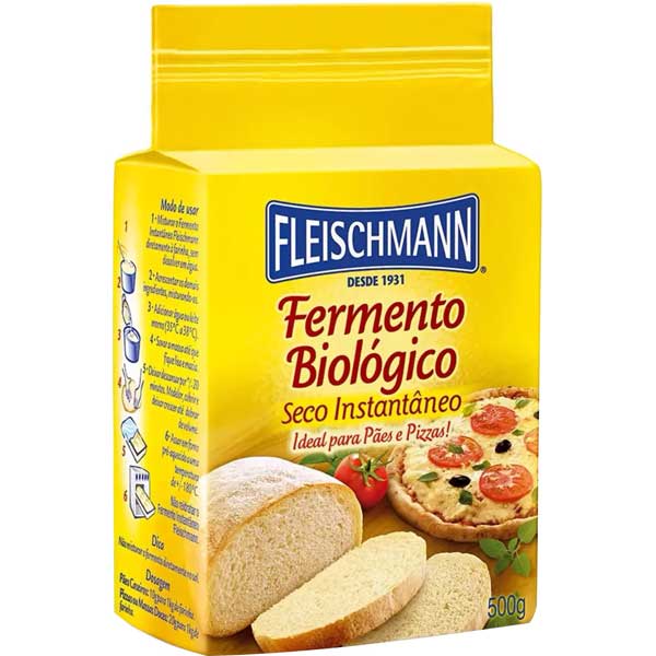 FERMENTO BIOLÓGICO SECO INSTANTÂNEO FLEISCHMANN PACOTE 500G