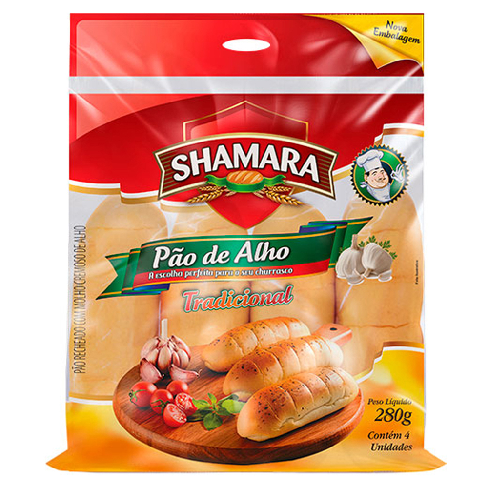 PAO DE ALHO SHAMARA 280G TRADICIONAL