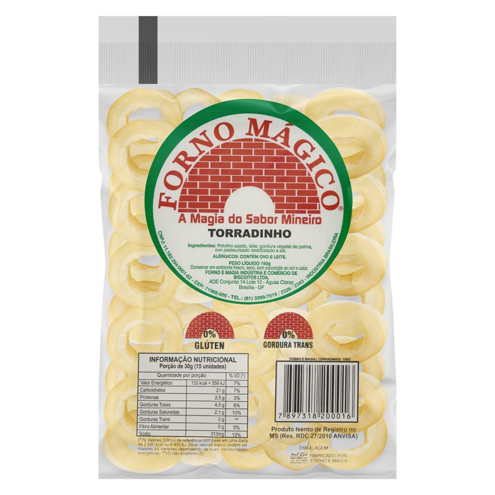 BISCOITO TORRADINHO FORNO MÁGICO PACOTE 150G
