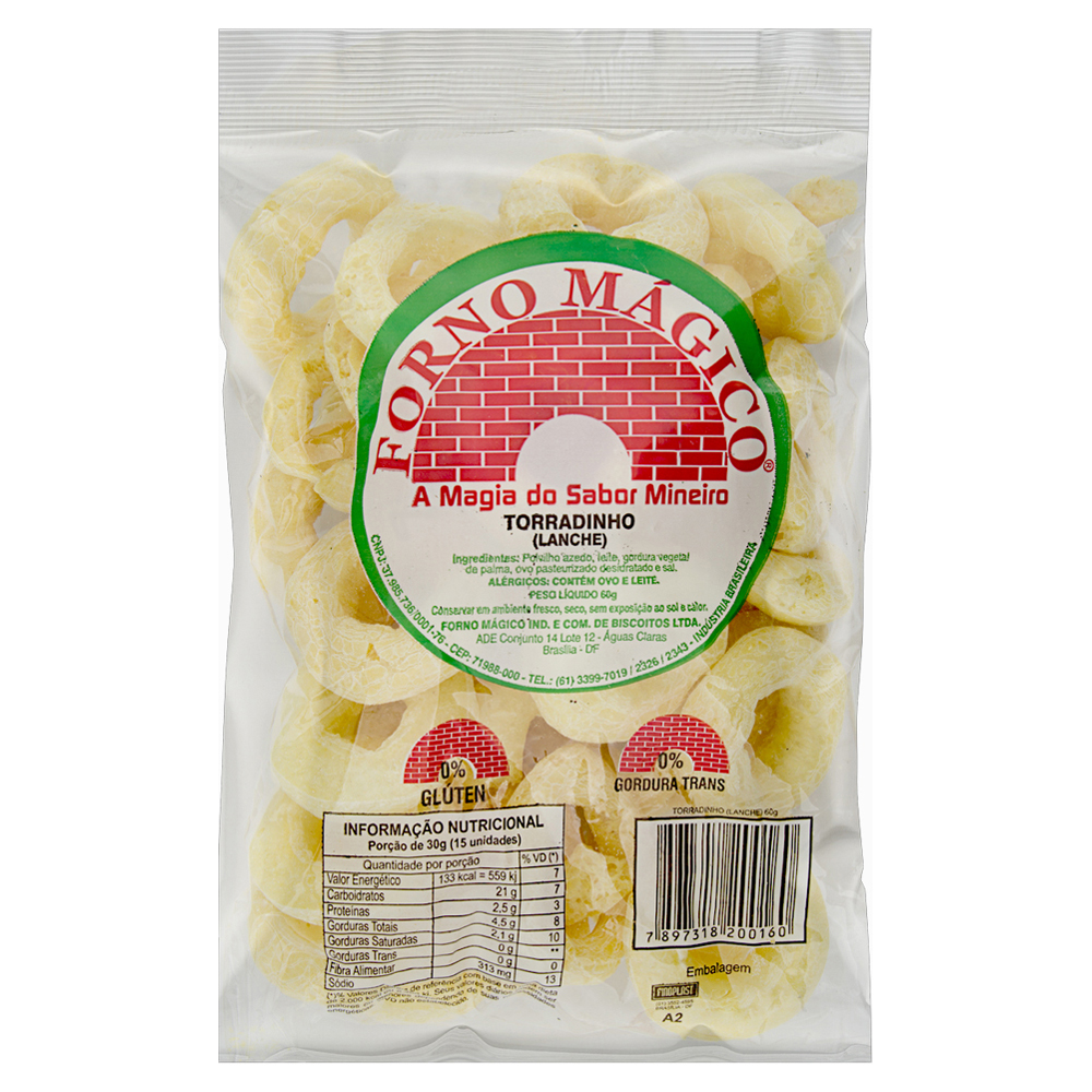 BISCOITO DE POLVILHO TORRADINHO FORNO MÁGICO PACOTE 60G