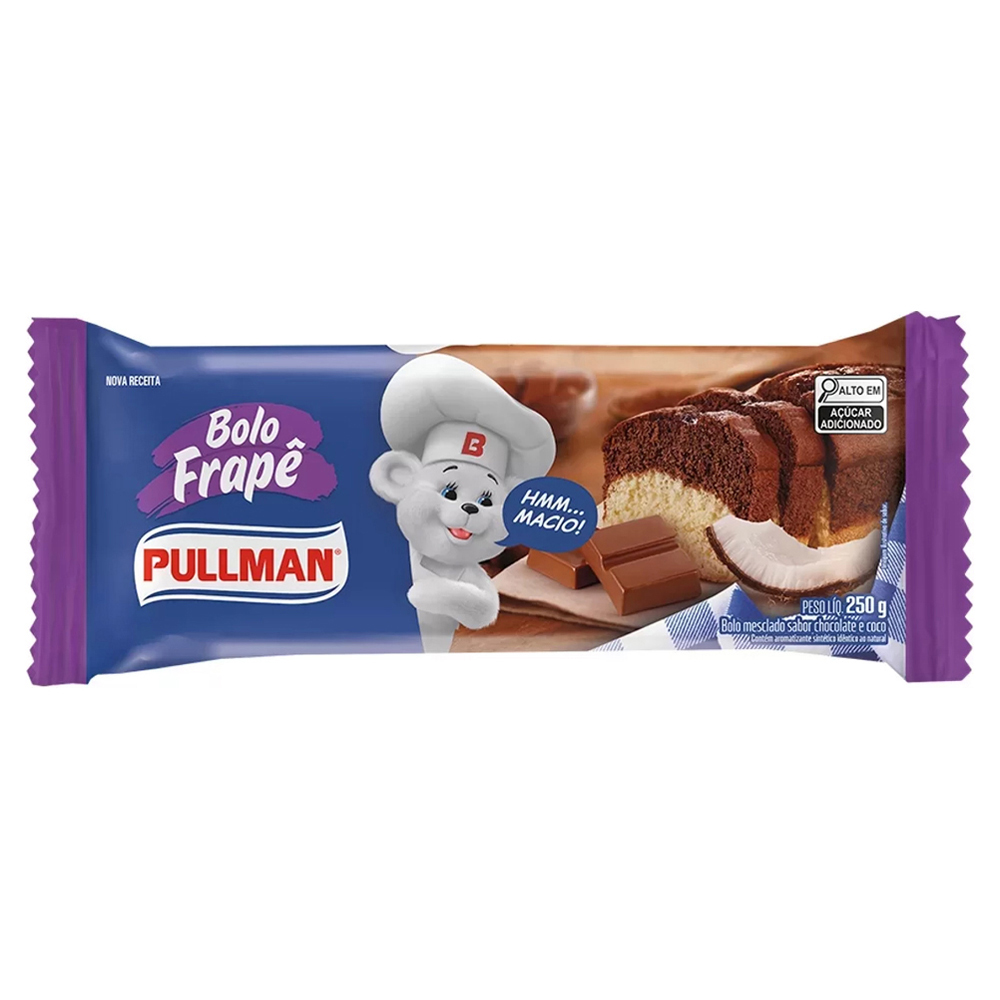 BOLO FRAPÊ CHOCOLATE E COCO PULLMAN PACOTE 250G