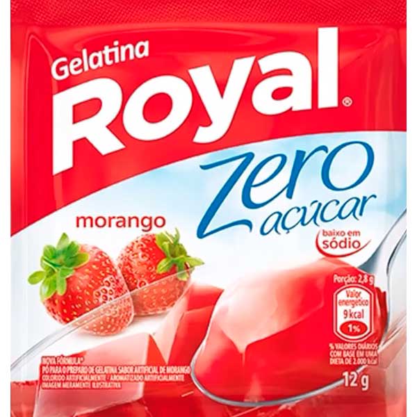 GELATINA ROYAL ZERO MORANGO 12G