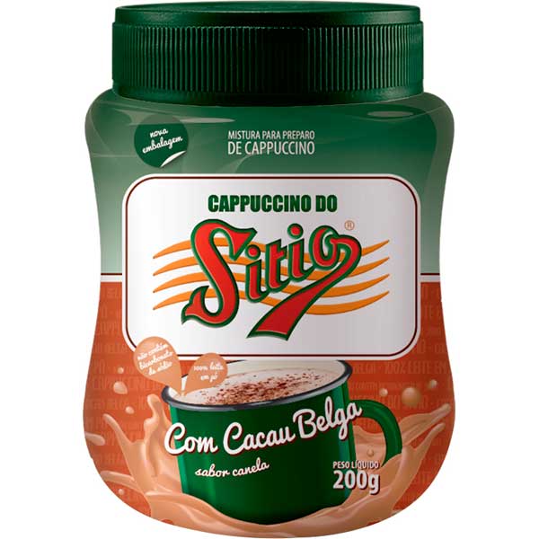 CAPPUCCINO SOLÚVEL CANELA SITIO POTE 200G
