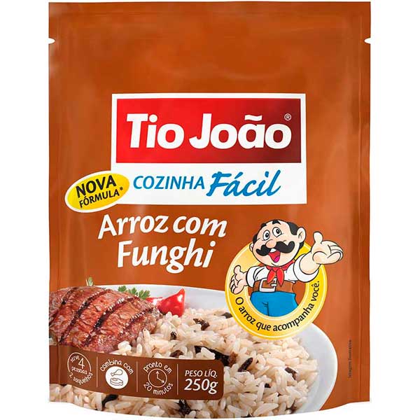 ARROZ COM FUNGHI TIO JOÃO COZINHA FÁCIL PACOTE 250G 2 UNIDADES