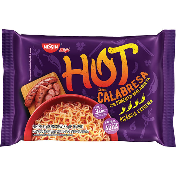 MACARRÃO INSTANTÂNEO NISSIN CALABRESA PICANTE 85G