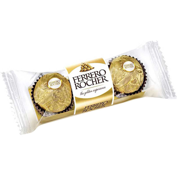 BOMBOM FERRERO ROCHER PACOTE 37,5G 3 UNIDADES
