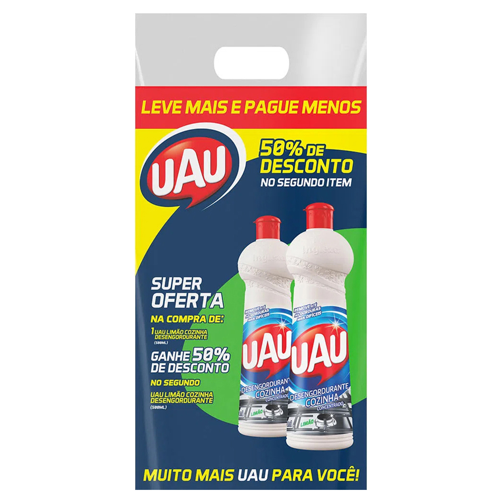 LIMPADOR DESENGORDURANTE UAU LIMÃO 2 UN DE 500ML