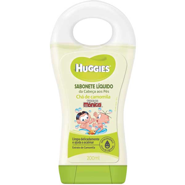 SABONETE LÍQUIDO DA CABEÇA AOS PÉS CHÁ DE CAMOMILA DISNEY BABY HUGGIES FRASCO 200ML