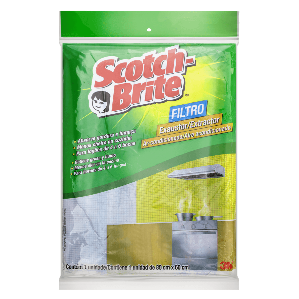 FILTRO PARA EXAUSTORES DE AR SCOTCH-BRITE 80CM X 60CM