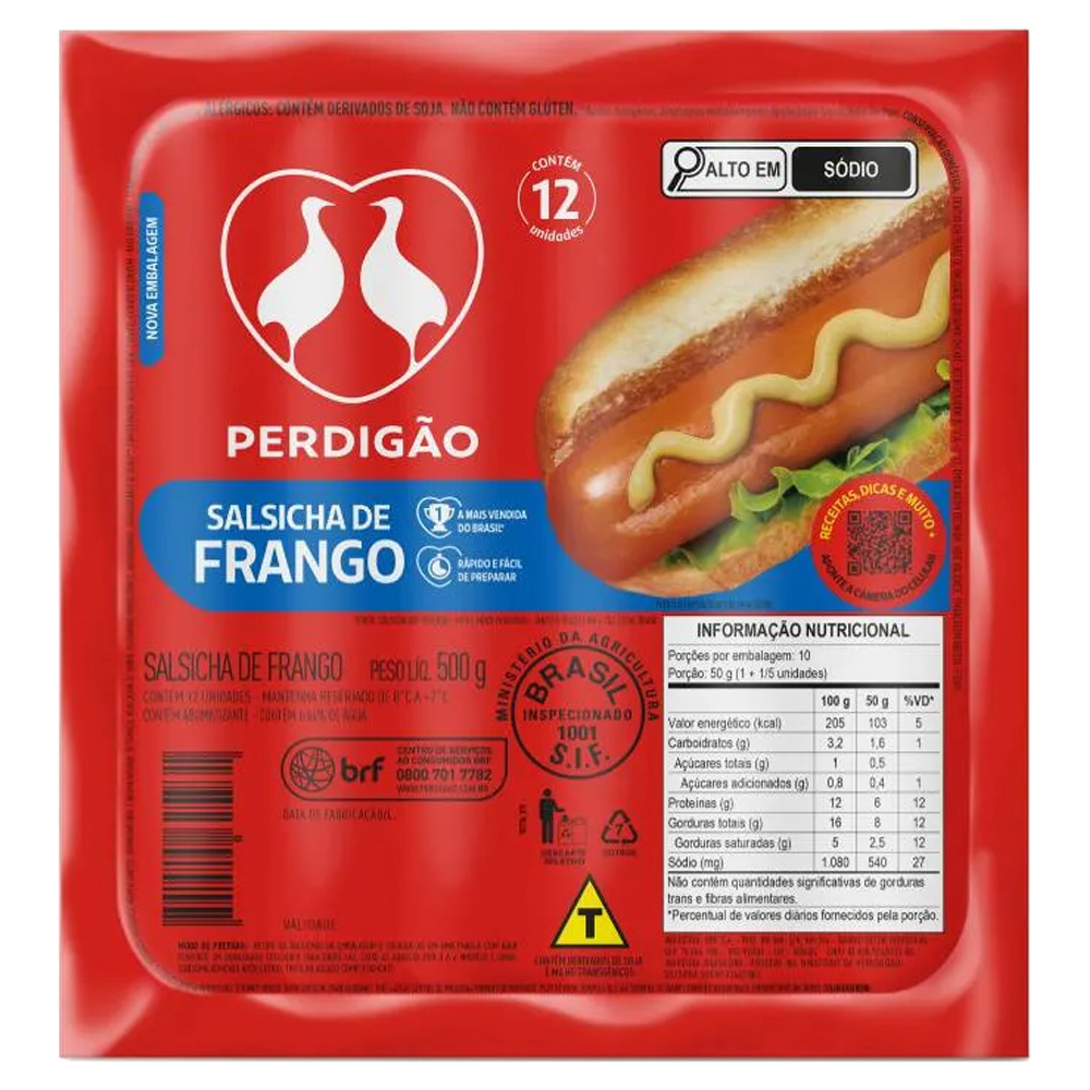 SALSICHA DE FRANGO PERDIGAO 500GR