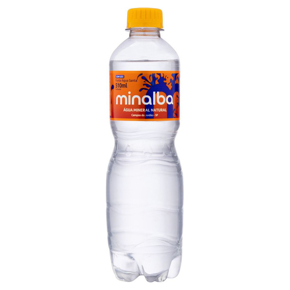 AGUA MINERAL MINALBA 510ML C/GAS PET
