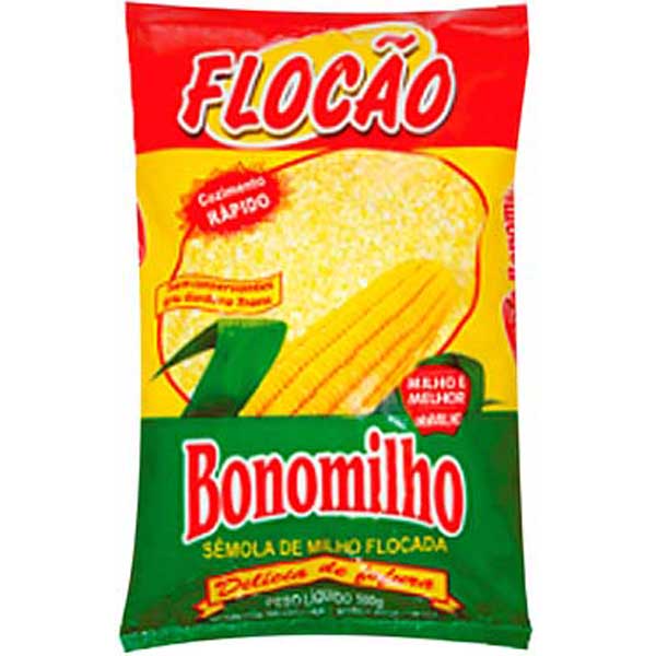 FARINHA DE MILHO FLOCÃO BONOMILHO PACOTE 500G