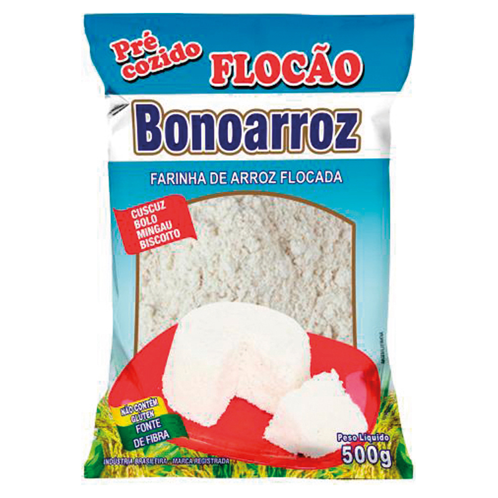 FARINHA DE ARROZ FLOCÃO BONOARROZ PACOTE 500G