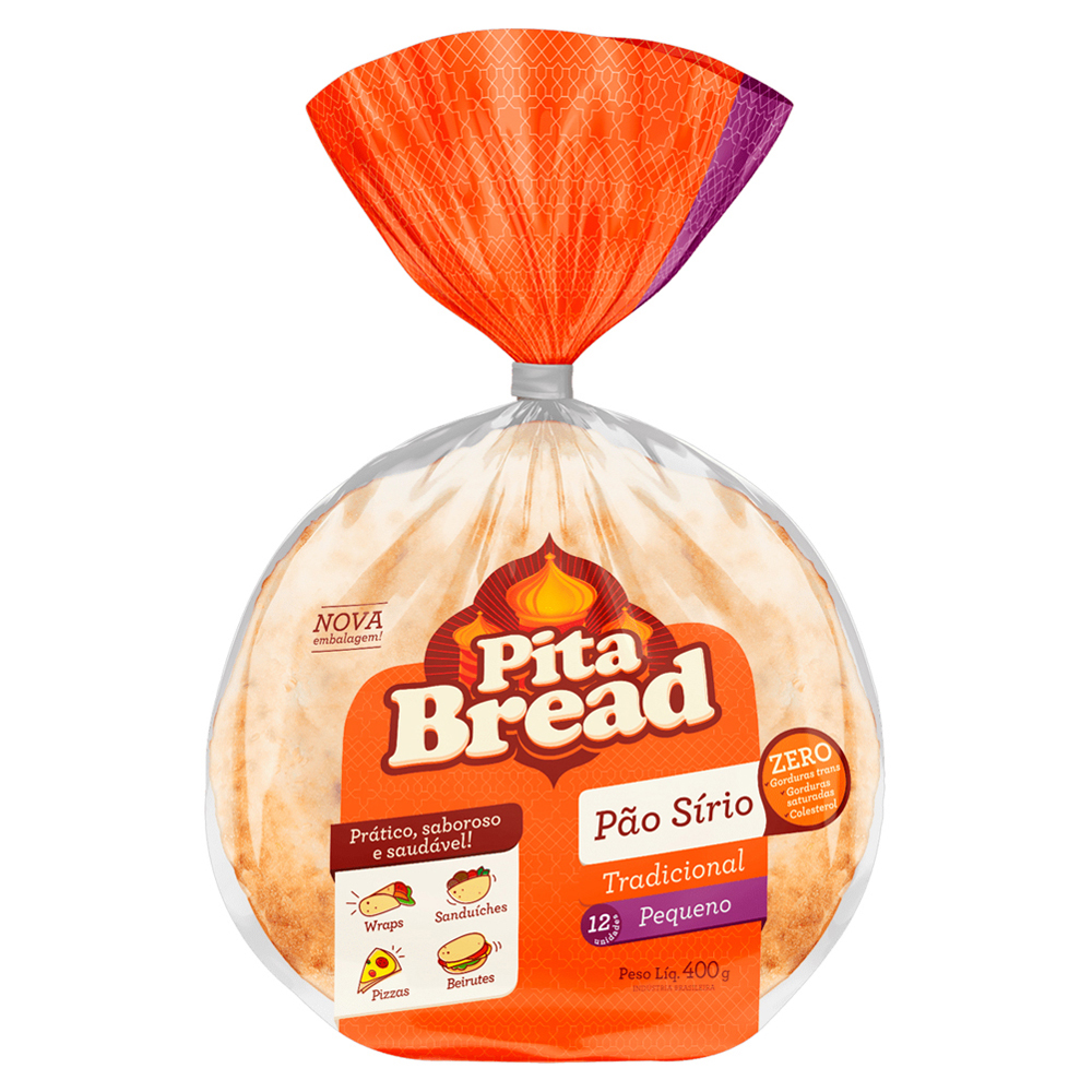 PAO PITA BREAD 400G SIRIO PEQUENO