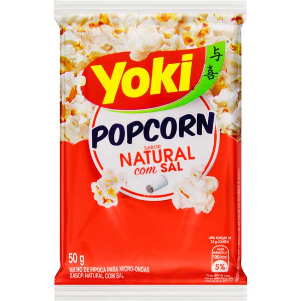PIPOCA PARA MICRO-ONDAS NATURAL COM SAL LIGHT YOKI PACOTE 50G