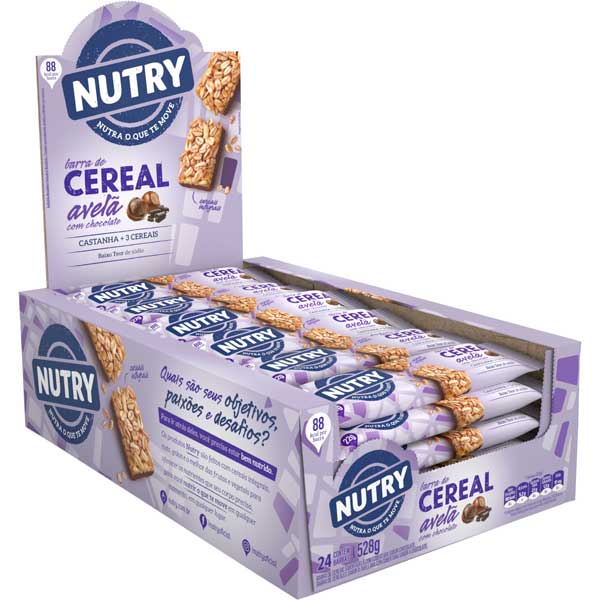 BARRA CER NUTRY REG  AVELA C/CHOC 24X22G