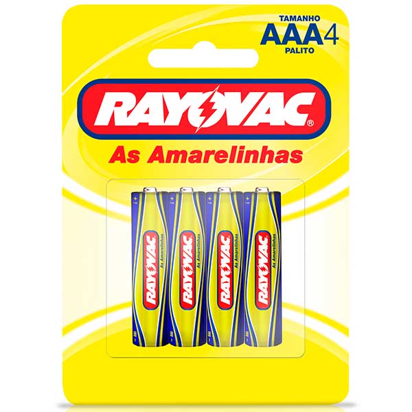PILHA RAYOVAC AMERELA AAA PALITO SM 04UN