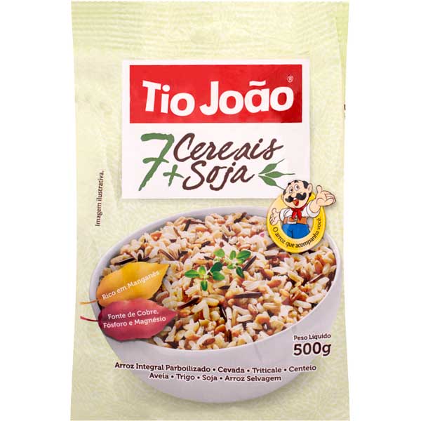 ARROZ INTEGRAL 7 GRÃOS COM SOJA TIO JOÃO PACOTE 500G
