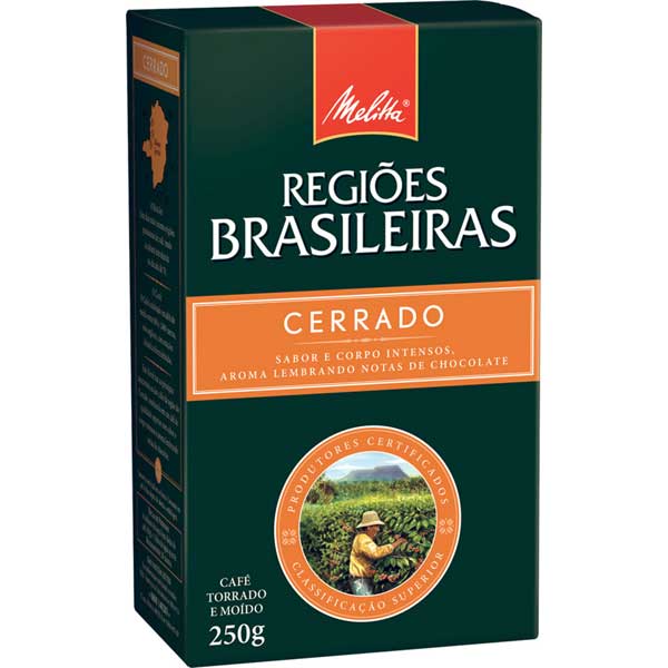 CAFÉ TORRADO E MOÍDO CERRADO MELITTA GOURMET REGIÕES BRASILEIRAS PACOTE 250G