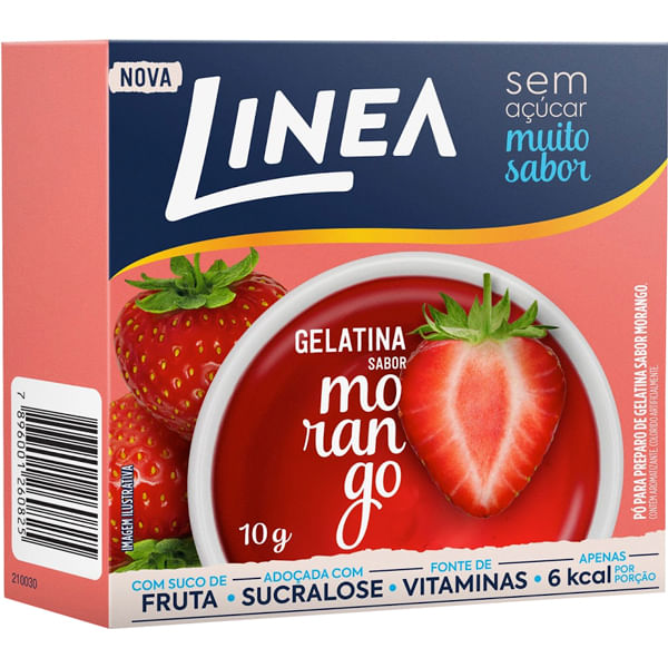 GELATINA PÓ MORANGO ZERO AÇÚCAR LINEA CAIXA 10G
