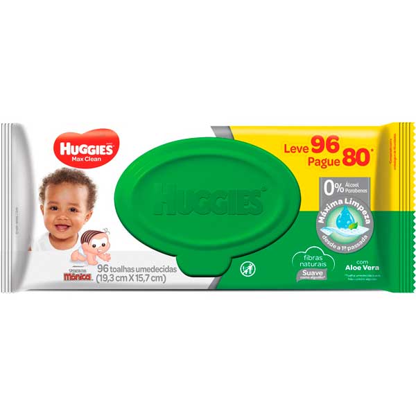 TOALHAS UMEDECIDAS HUGGIES TDM JUMBO 96 UN