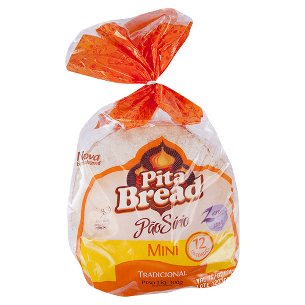 MINIPÃO SÍRIO TRADICIONAL PITA BREAD PACOTE 300G