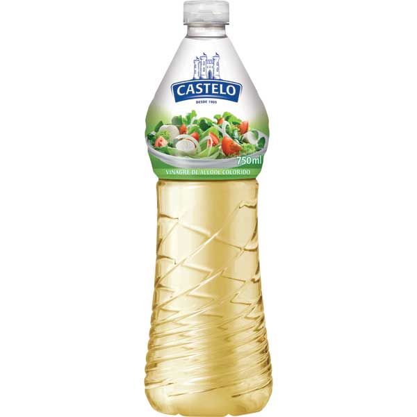 VINAGRE DE ÁLCOOL COLORIDO CASTELO FRASCO 750ML