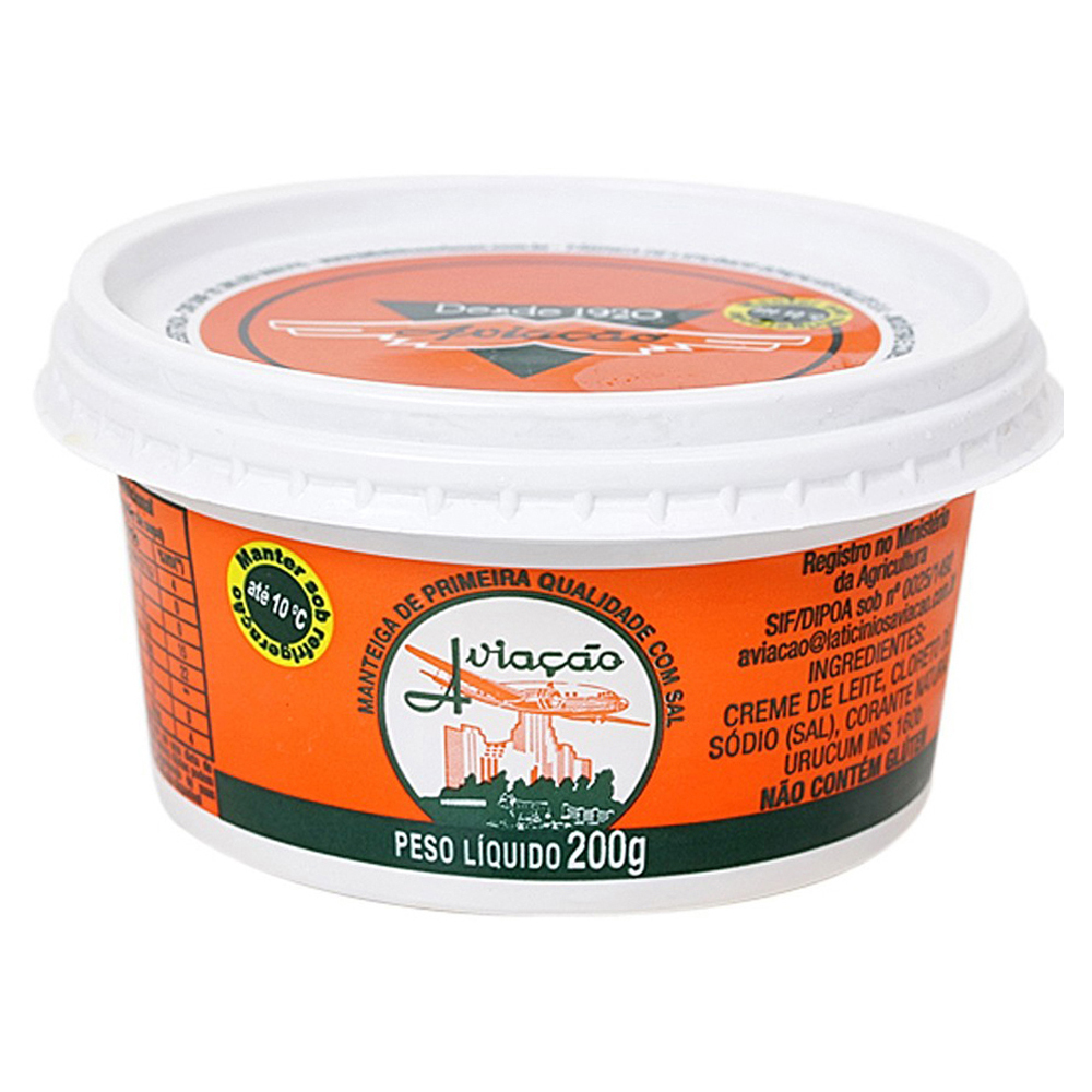 MANTEIGA AVIACAO C/SAL POTE 200GR