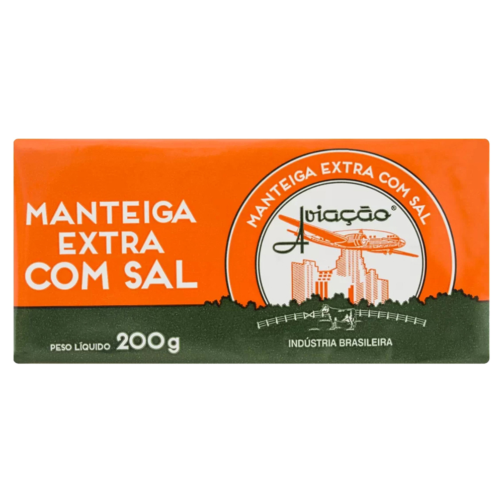 MANTEIGA AVIACAO TABLETE C/SAL 200GR