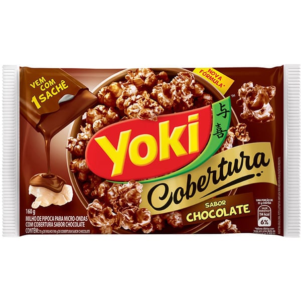 PIPOCA PARA MICRO-ONDAS COBERTURA CHOCOLATE YOKI PACOTE 160G