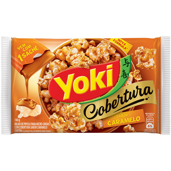 PIPOCA PARA MICRO-ONDAS COBERTURA CARAMELO YOKI PACOTE 160G