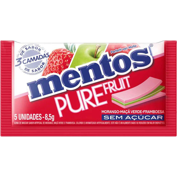 CHICLE MENTOS PURE FRESH FRUIT 127,5G