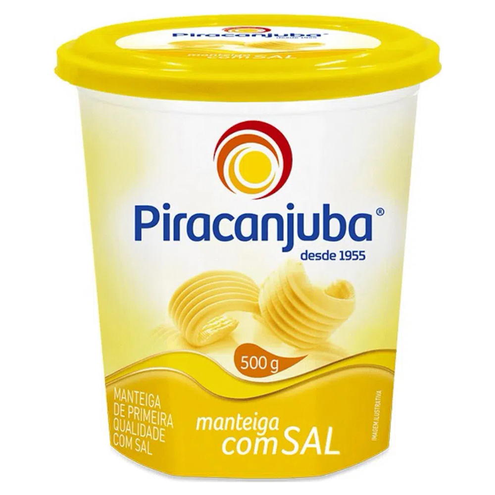 MANTEIGA PIRACANJUBA 500GR C/ SAL POTE 