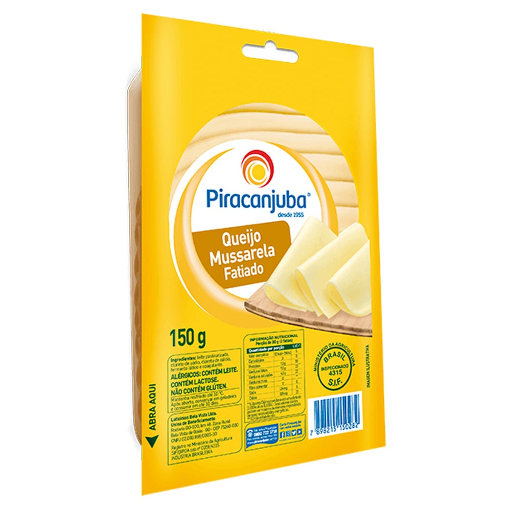 QUEIJO MUSSARELA FAT PIRACANJUBA 150G