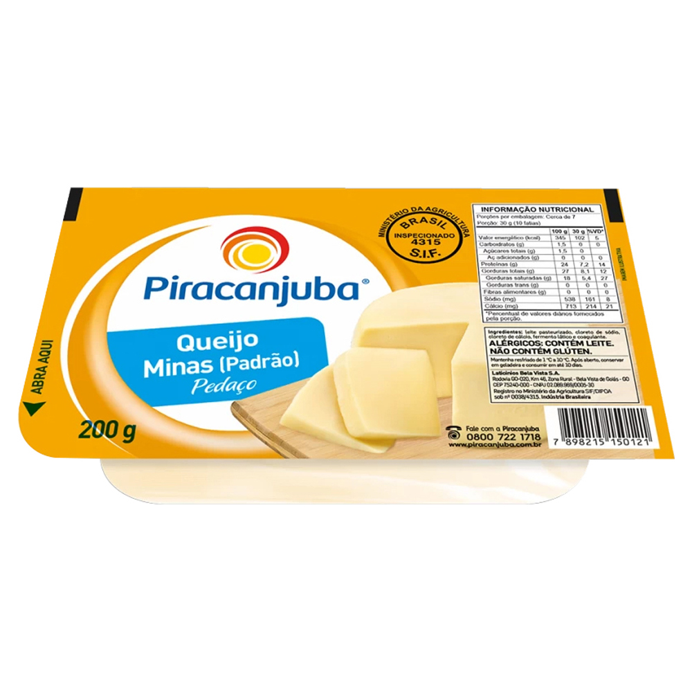 QUEIJO MINAS PADRAO PIRACANJUBA 200G