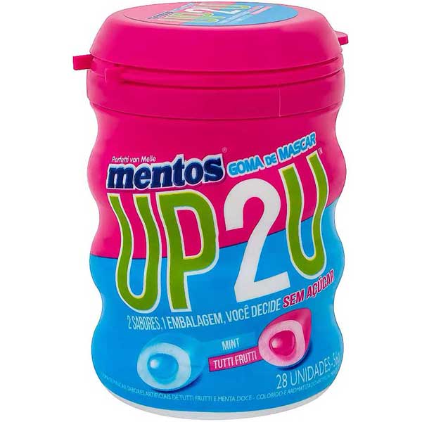 CHICLE MENTOS UP2U MINT/TUTTI FRUTTI 56G