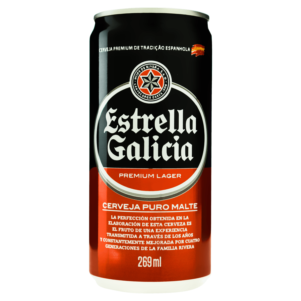 CERVEJA LAGER PURO MALTE ESTRELLA GALICIA LATA 269ML