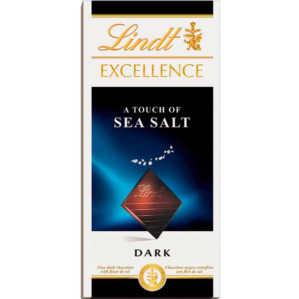 Chocolate Lindt Excellence A Touch of Sea Salt 100 g (Amargo com Flor de Sal)