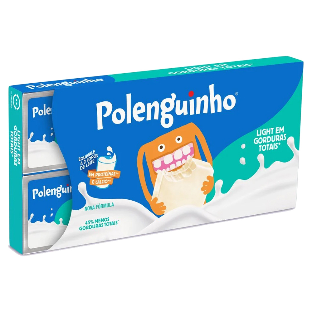 QUEIJO PROCESSADO UHT LIGHT POLENGUINHO 136G 8 UNIDADES