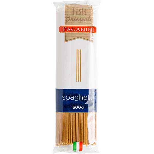 MACARRÃO DE SÊMOLA INTEGRAL SPAGHETTI PAGANINI PACOTE 500G