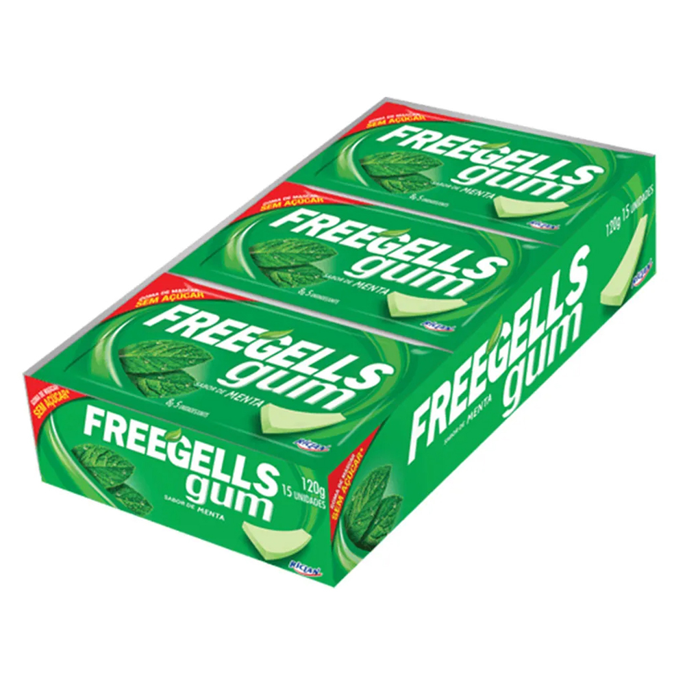 CHICLE FREEGELLS GUM MENTA 15UN